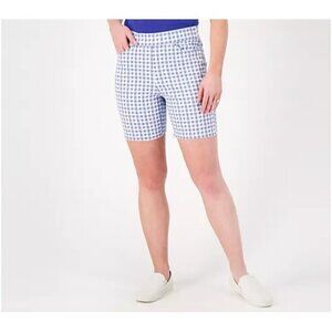 Isaac Mizrahi Live Tall Gingham Print Walking Shorts Womens 0 Mini Gingham NEW